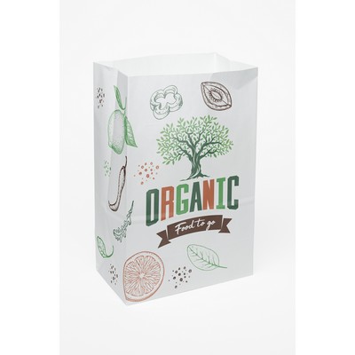 Multi-Sided Full Color White SOS Paper Bag (8.5" x 13.375" x 5")