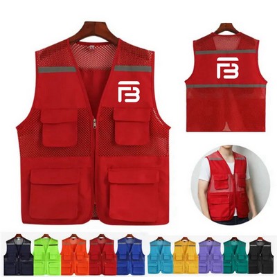 Reflective Safety Vest with Pouch