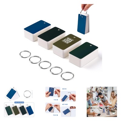 2 x 3.5" Blank Flash Card Index Cards with Binder Ring