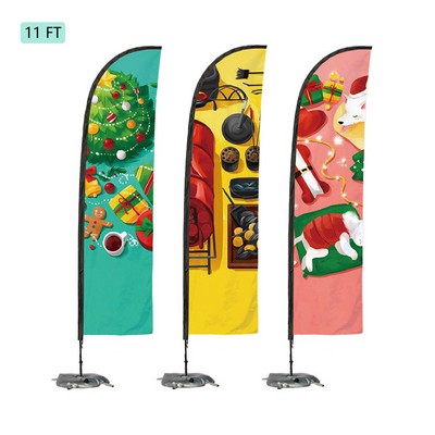 11' Advertisement Feather Flag Double Sided Flag Banner Flag Kit Hardware Set W/Cross Base