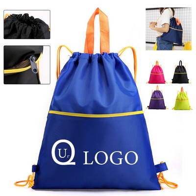 13X15.35" Nylon Drawstring Backpack