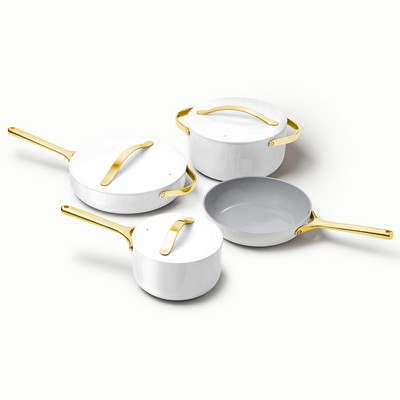 Caraway Iconics Non-Toxic Ceramic Nonstick Cookware Set White/Gold