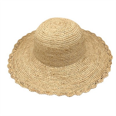 Handmade Foldable RAFFIA Crochet Straw Hat