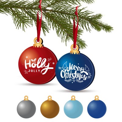 3.5" Solid Color Christmas Ornament - Snowball