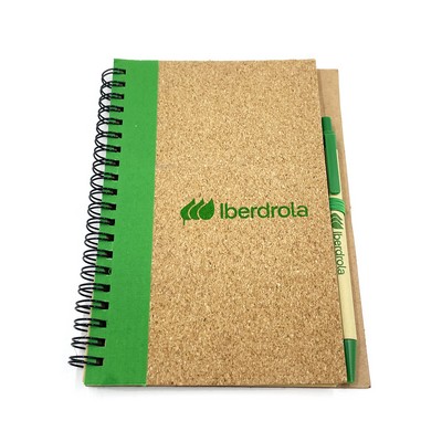 Eco-Friendly Cork Board Notebook with Pen