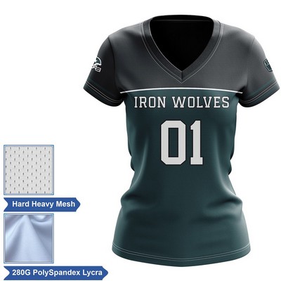 Women's Premium Sublimation Football Fanwear Jersey - Mesh Body, Spandex Sl
