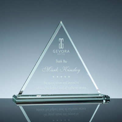 10" Jade Crystal Triangle with Base