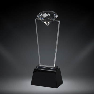 Diamond Pedestal Crystal 10.25"