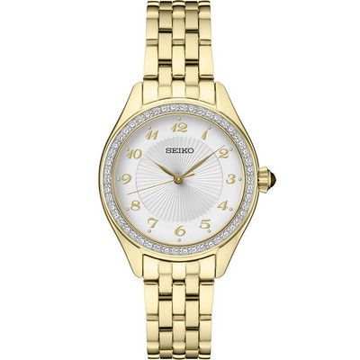 Seiko Watch Ladies Crystal Silver Patterned