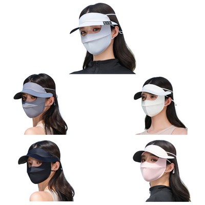 Black Rubber Brim Sunscreen Mask Cap