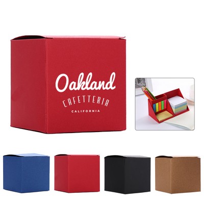 Multi-functional Sticky Notes Cube Box with Pen Holder