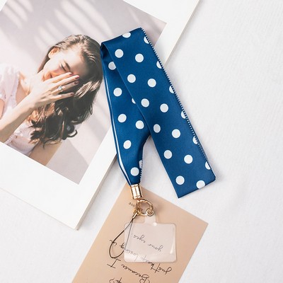 2" Full Custom Blue Satin Phone Lanyard Badge Lanyard Neck Strap w/Lanyard Pad Compatible #15