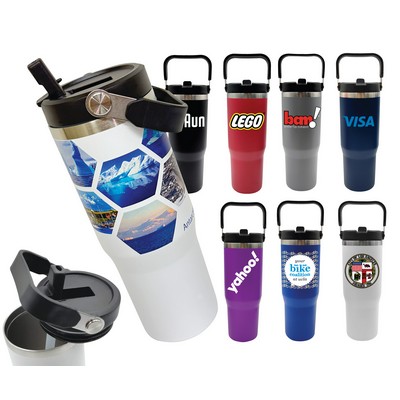 30 oz. Vacuum Insulated Travel Tumbler with Flip Straw