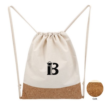Eco-Friendly Large Capacity Straps Cork Drawstring Backpack