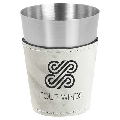 2 oz. Leatherette & Stainless Steel Shot Glass