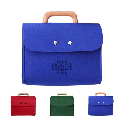 Felt Bag With Wooden Handle