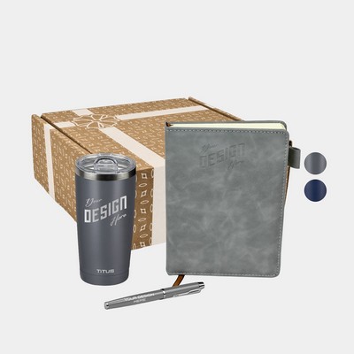 TiTUS® 20 oz Insulated Tumbler, Executive Velveteen Notebook & Pen Gift Set