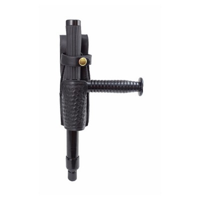 Easy Access Collapsible Synthetic Leather Baton Holder Black