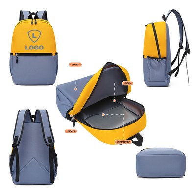 2 Color Spliced Oxford Cloth Backpack