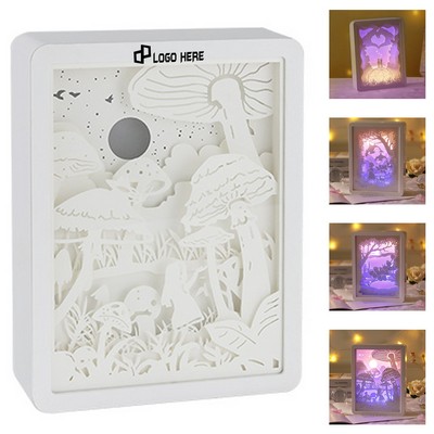 3D Paper Carving Painting Night Light