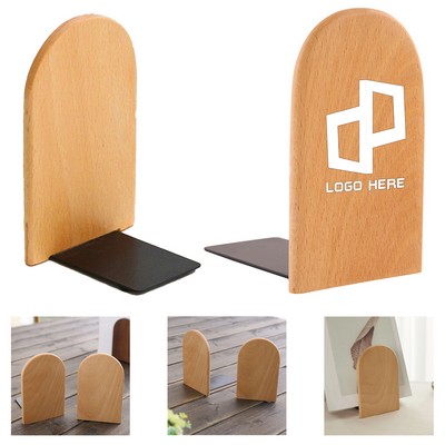 Small Wooden Bookend With Round Top
