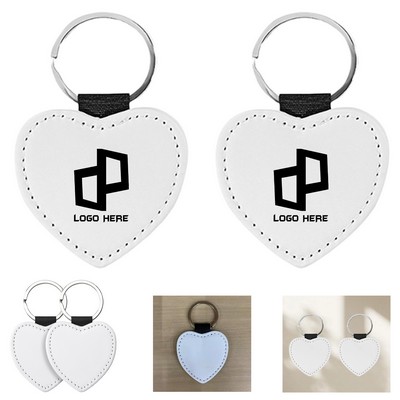Leather Heart-Shaped Keychain