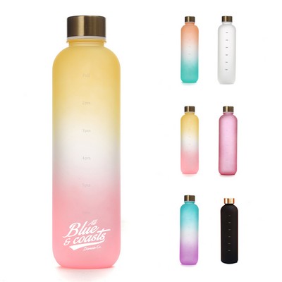 32 Oz Motivational Water Bottle with Time Marker