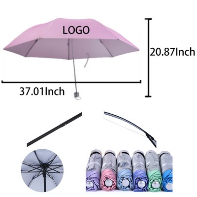 Creative Trend Triple Fold Silver Rubber Umbrella