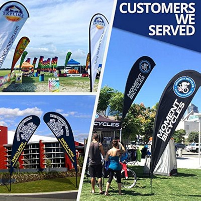 74.80"X33.46" Custom Single side Advertising Teardrop Flag with Flagpole & Ground Spike