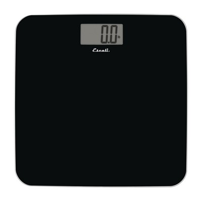 KitchenSupply Escali - Slim Glass Bathroom Scale, Black