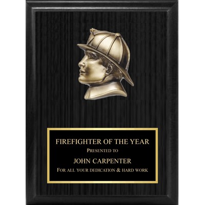 5" Fireman Profile On Black Board