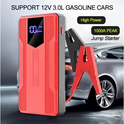 12V Portable Car Jump Starter Power Bank 1000A Peak Current With LED Flashlight