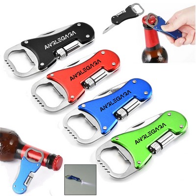 3 In 1 Bottle Opener With Flashlight And Knife