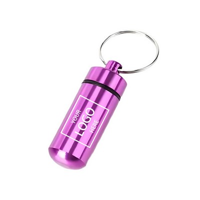 Aluminum Medicine Container w/Keychain