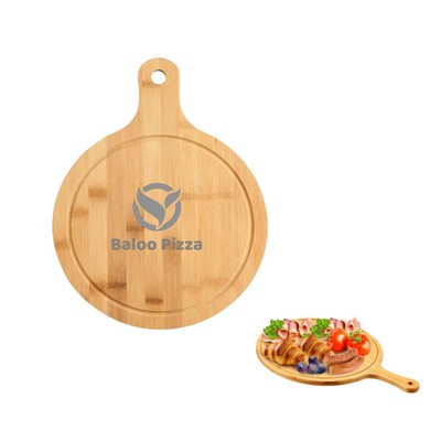 Bamboo Pizza Cutting Board With Handle