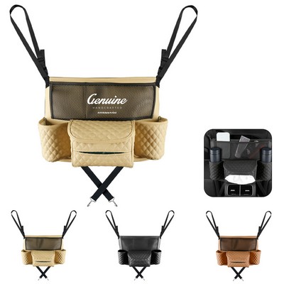 Car Front Seat Space-Saving Storage Bag with Adjustable Strap