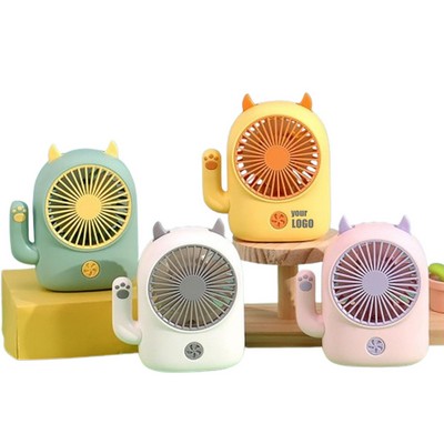 Portable Mini Lucky Cat Fan & Night Light