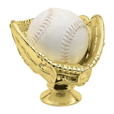 5" Gold Plastic Softball Glove Trophy Figure/Holder