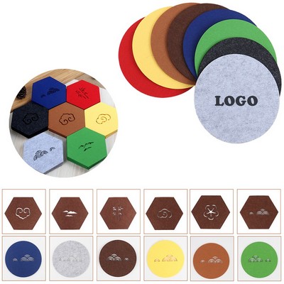 4" Custom Heat Absorbing Felt Coaster