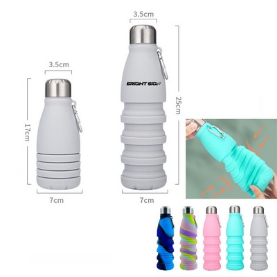 18oz Collapsible Retractable Sports Water Bottle