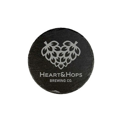4" Round Slate Coaster