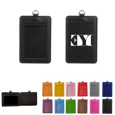 Dual Side PU Leather Card Holder Vertical/Horizontal