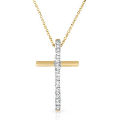Jilco Inc Gold & Diamond Cross Necklace