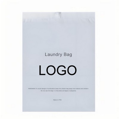 Portable PE Plastic Hotel Laundry Bags w/Drawstring Closure 16''x20''