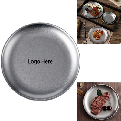 12" Sturdy Round Metal Dining Plate