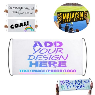 Custom Advertising Retractable Banner Event Handheld Sign Hand Flag