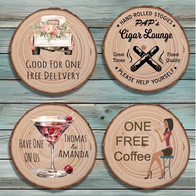 Wood Slice Tokens with Bark