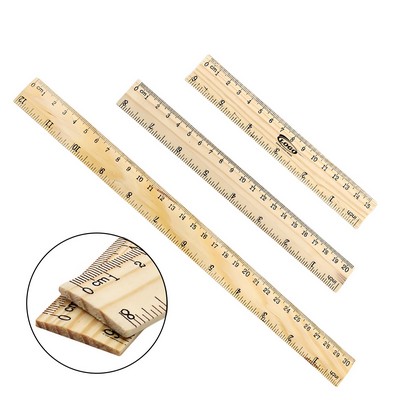 6" Dual Scale Natural Finish Wooden Ruler