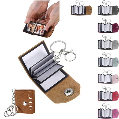 Leather Mini Photo Album Keychain