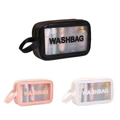 PU PVC Zippered Frosted Makeup Bags